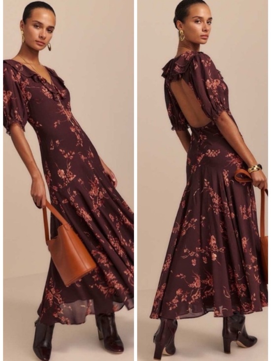 Reformation Dresses & Skirts - Reformation Evra Lace Trim
Lydia Midi Dress In Maroon Red SZ US 12 NWT